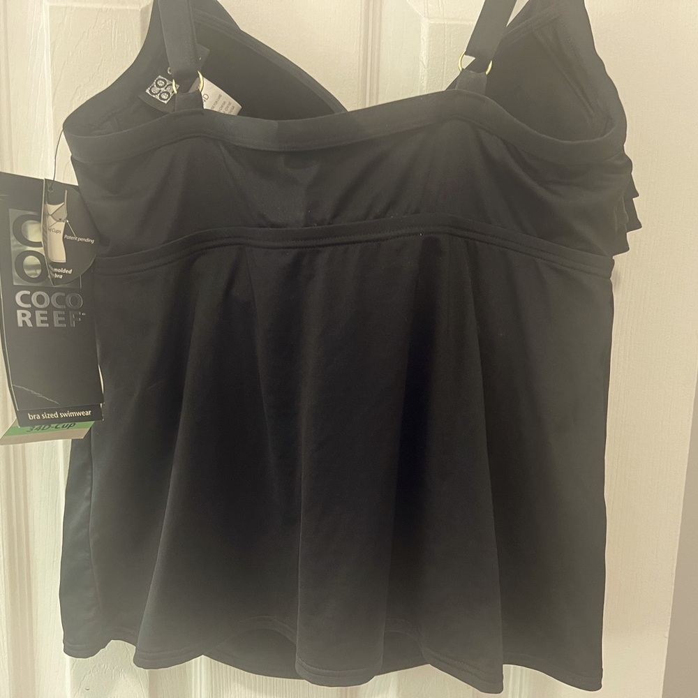 Coco Reef Black Perfect Fit Ruffle Tankini Top - Picture 3 of 4